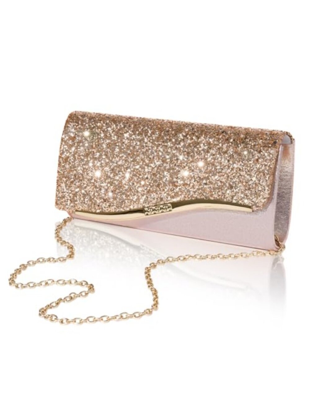 Glitter Sequin Evening Clutch Purse with 2 Chain Straps Crossbody Bag